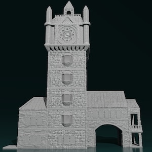 Clocktower for Tabletop Gaming, 28mm Playable Tower Building, DND Town or City Scatter Terrain, D&D Tinker Town Hall Model For Wargaming