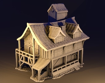 Playable Tipsy Coin Tavern, DnD Miniature Terrain, Dungeons and Dragons, D&D, Pathfinder, Scatter, Wargaming, Tabletop, 28mm Scale