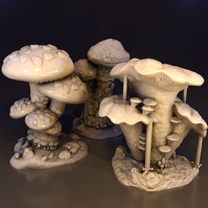 DND Mushroom Tree Scatter Terrain, D&D Underdark Fantasy Terrain, 28 mm Feywild Forest Decoration, Magical Dungeons and Dragons Cave Model