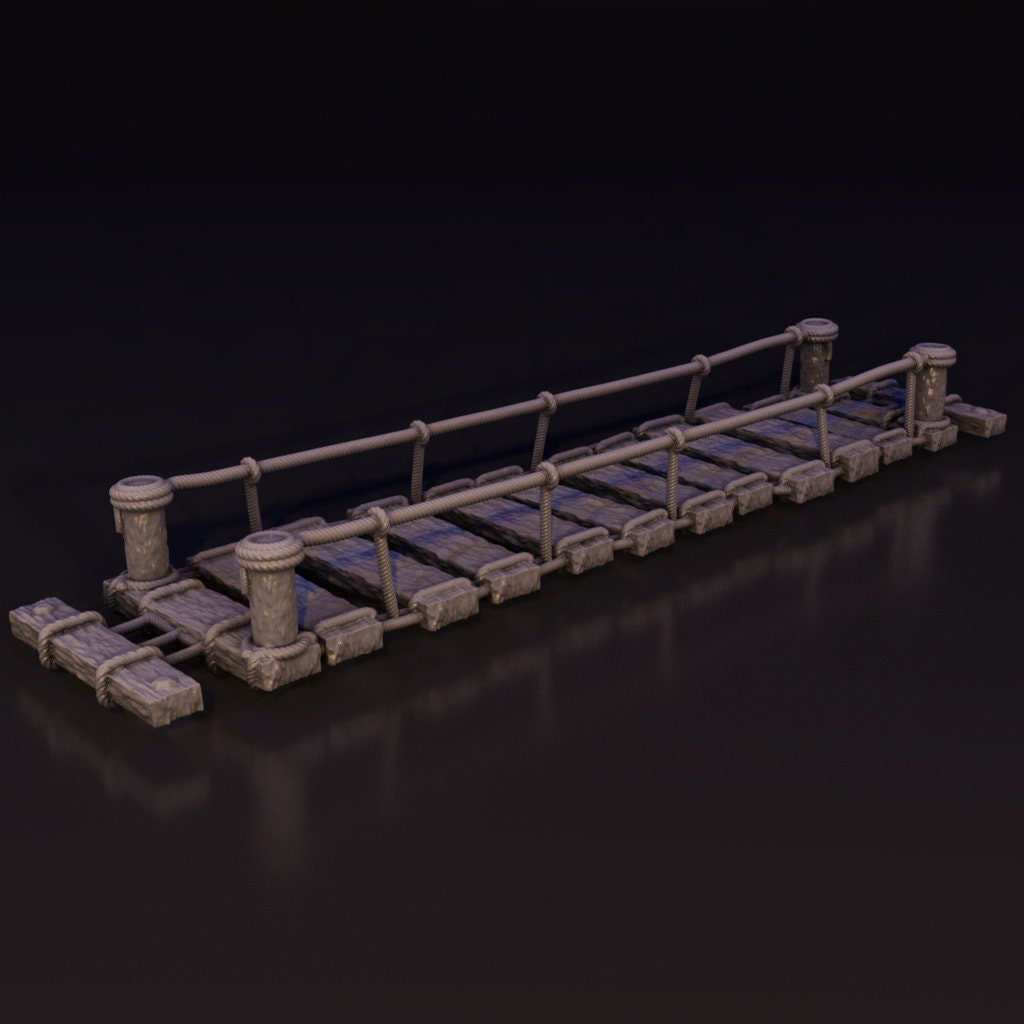 Rope Bridge Scatter Terrain, 28mm Resin Bridge Model, Forest Tree House ...