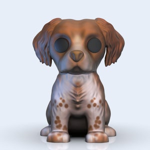 3D-Haustiermodell / POP Breton Spaniel / Individuelles Hundemodell zum Drucken in 3D