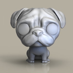 Haustier-3D-Modell / POP Carlino Mops / Individuelles Hundemodell zum Drucken in 3D