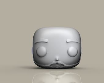 3D-modell av manligt huvud i popstil / Anpassade 3D-figurer / Figurer för 3D-utskrift / Modell 055
