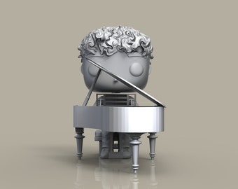 Modelo 3D Pianista Hombre Estilo Pop / Figuras personalizadas en 3D / Figuras para impresión 3D