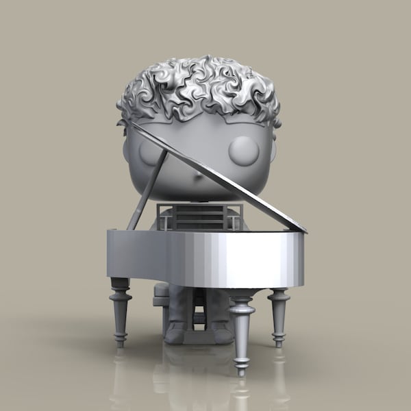 Modelo 3D Pianista Hombre Estilo Pop / Figuras personalizadas en 3D / Figuras para impresión 3D