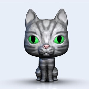 3D Model Funko Cat / Funko POP Domestic Cat / Custom Cat Model for 3D Printing