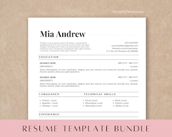 1 Page Resume Template, Professional Resume Template Canva, Professional Resume, Modern Resume Template, Executive CV, Minimalist Resume