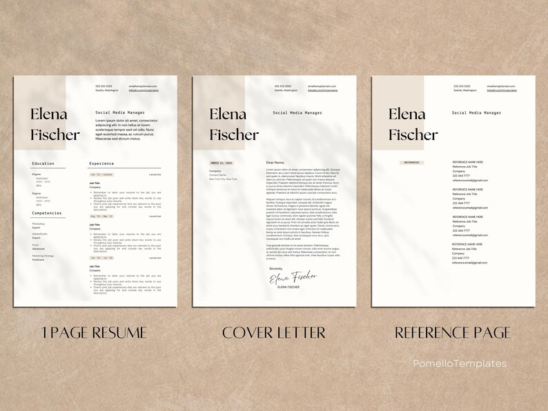 1 Page Resume Template, Professional Resume Template Canva, Professional Resume, Modern Resume Template, Executive CV, Minimalist Resume image 2