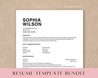 1 Page Resume Template, Professional Resume Template Canva, Professional Resume, Modern Resume Template, Executive CV, Minimalist Resume