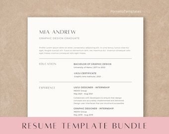 2 and 1 Page Resume, CV Template Canva, Professional Resume Template, CV Professional, Modern Resume Template, Executive Resume