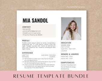 Resume Template with Photo, Professional Resume Template Canva, Professional Resume, Modern Resume Template, Executive CV, Minimalist Resume