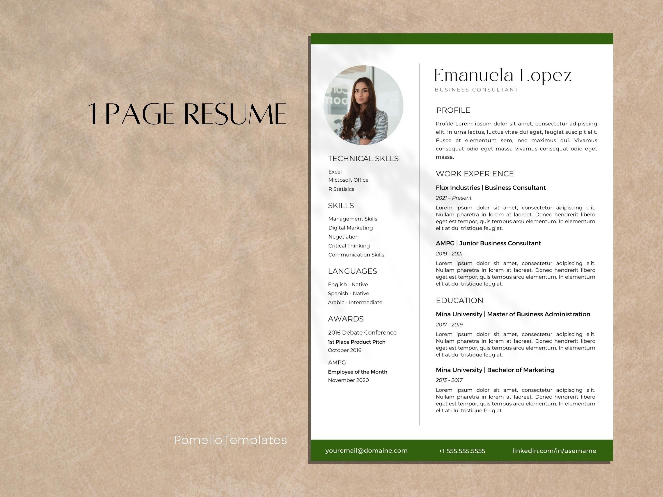 Resume Template With Photo Professional - Il Fullxfull.5189781857 Syan 
