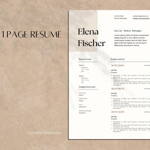 1 Page Resume Template, Professional Resume Template Canva, Professional Resume, Modern Resume Template, Executive CV, Minimalist Resume image 4