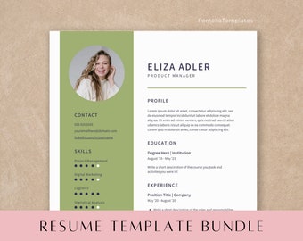 Resume Template Canva with Photo, Professional Resume Template, CV Professional, Modern Resume Template, Executive CV, Minimalist Resume