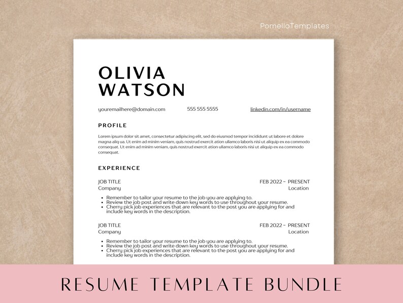 Resume Template Canva, Professional Resume Template, CV Professional