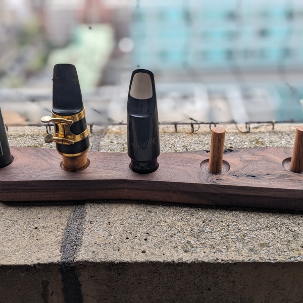 Handmade 5-piece Wooden Saxophone Mouthpiece Stand