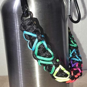 Paracord Water Bottle Handle with 3 Holes Safety Ring for Wide Mouth Bottles