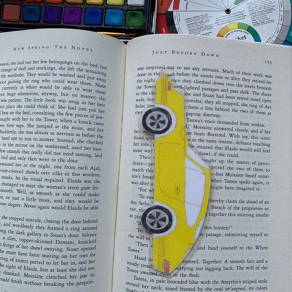 Porsche bookmark - Car bookmark, cute bookmark, kids bookmark, hand made, illustrated, cars, small gifts, socking stuffers