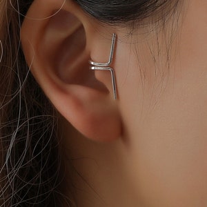 Simple Silver Geometric Ear Cuff No Piercing Cartilage Clip Earring for Women Vintage Jewelry Party Accessories 1No. Ear Cuff for Ear Tragus