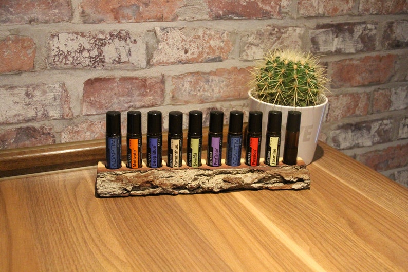 Aufsteller mit Rinde für Ätherische Öle 10 Roll-Ons für doTerra oder young living , Ölflaschenhalter , Organizer Aktiv Bild 5