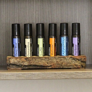 Stand with bark for essential oils (6 roll-ons) for doTerra or young living, oil bottle holder, organizer