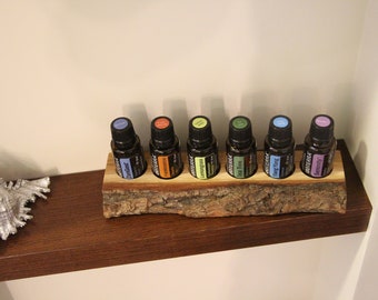 Stand with bark for 6 (15ml) essential oils for doTerra or young living, oil bottle holder, organizer