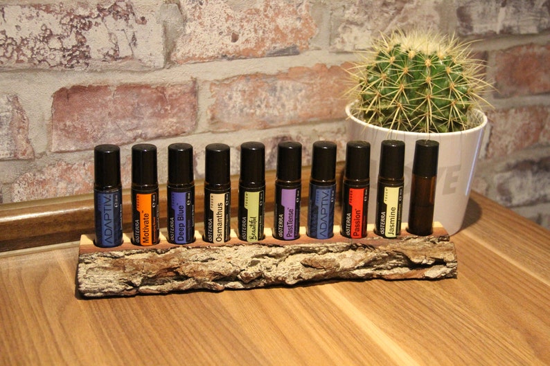 Aufsteller mit Rinde für Ätherische Öle 10 Roll-Ons für doTerra oder young living , Ölflaschenhalter , Organizer Aktiv Bild 4