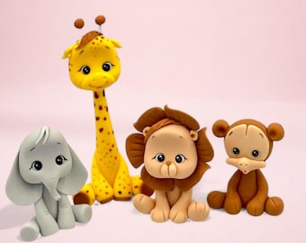 Jungle Animal Fondant Cake Topper: Safari Theme