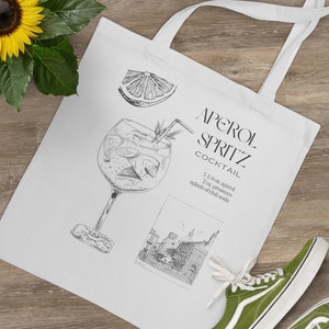 Esthetische Vintage Cocktail Tote Bag - Aperol Spritz