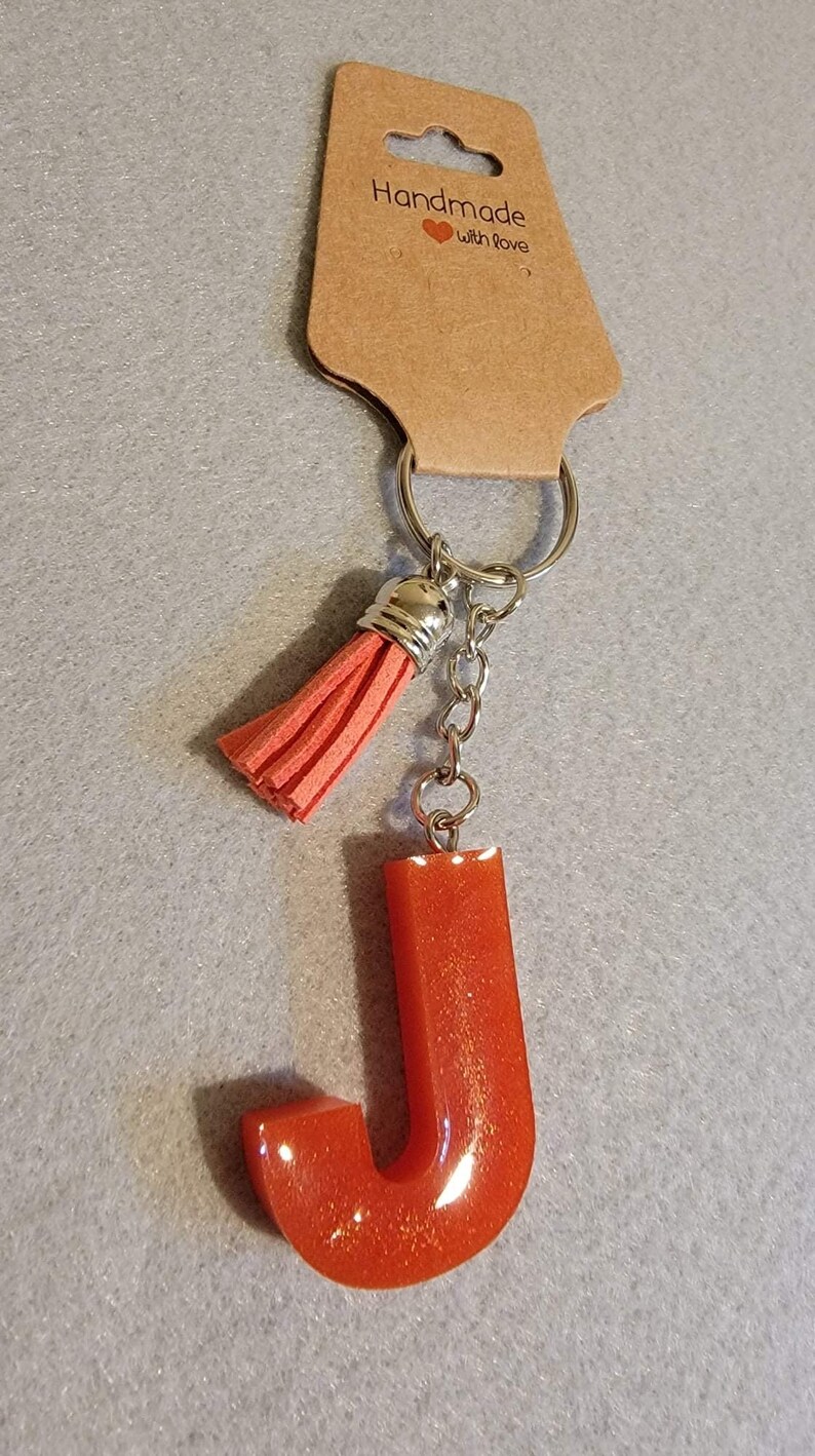 Resin Letter Keychain - Etsy