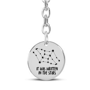 Couple’s Constellation Keychain – Personalized Zodiac Star Map, Custom Engraved His and Hers Gift, Astrology Lover Keepsake