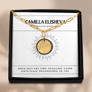 Pendentif carte du zodiaque personnalisé, collier signe astrologique en or, cadeau carte du monde