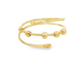 Dünner Gold gefüllter Fidget Ring, Stressabbau Ring, Minimalist Schmuck, Angst Ring, verstellbarer Goldring, Stapeln Fidget Ring