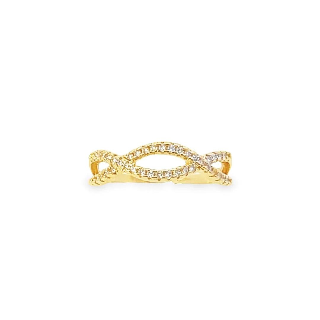 CZ Infinity Ring, Dainty Gold Infinity Band, Cubic Zirconia Stackable ...