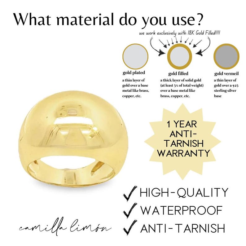 Dainty 18K Adjustable Fidget Ring, Stress Relief Meditation Spinner ...
