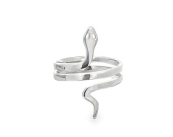 Gold Snake Wrap Ring – Adjustable Serpent Ring, 18K Gold Filled, Dainty Snake Jewelry, Boho Statement Ring, Trendy Gift for Her