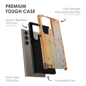 Rusted Metal Effect Phone Case: Industrial Art, Tough Dual Layer image 2