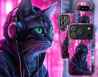 Gamer Kitty Phone Case - Funny Cat Phone Case - Pink Gaming Cover for iPhone 17 Air 16 Pro Max 15 14 13, Samsung S25 Ultra S24 S23, Pixel 9