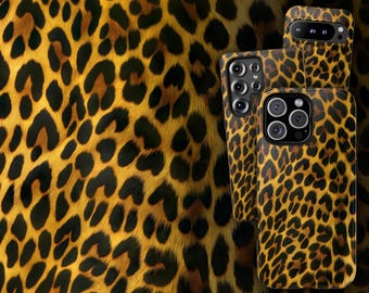 Leopard Print Phone Case - Cat Animal Pattern Cover for iPhone 17 Air 16 Pro Max 15 14 13 12 11, Samsung S25 Ultra S24 S23 S22 S21, Pixel 9