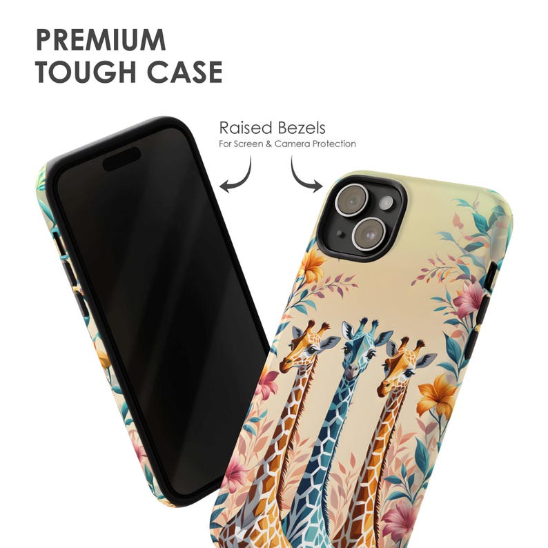 Giraffe Collage Phone Case: Summer Giraffe Art for iPhone 17 Air 16 Pro Max 15 14 13 12, Samsung S25 Ultra S24 S23 S22 S21 & Pixel 9 Pro 8 7 image 3