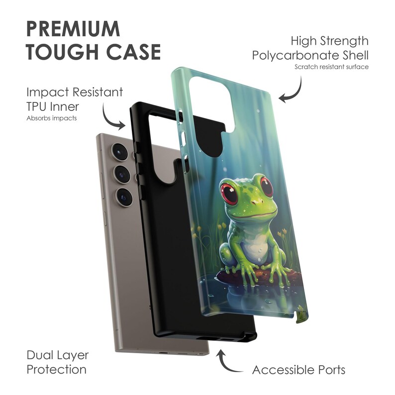 Kawaii Frog Phone Case – Cute Anime Design for iPhone, Galaxy, Pixel – Durable Protective Cover image 2