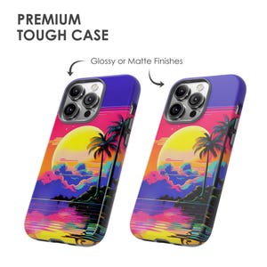 Retro Sunset Phone Case - 90s Beach Purple Pink Yellow Summer Cover for iPhone 17 Air 16 Pro Max 15 14 13 12, Samsung S25 Ultra S24, Pixel 9 image 4