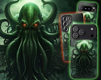 Cthulhu Phone Case - Sea Monster Gothic Horror Cover for iPhone 17 Air 16 Pro Max 15 14 13, Samsung S25 Ultra S24 S23 S22 S21, Pixel 9 Pro 8