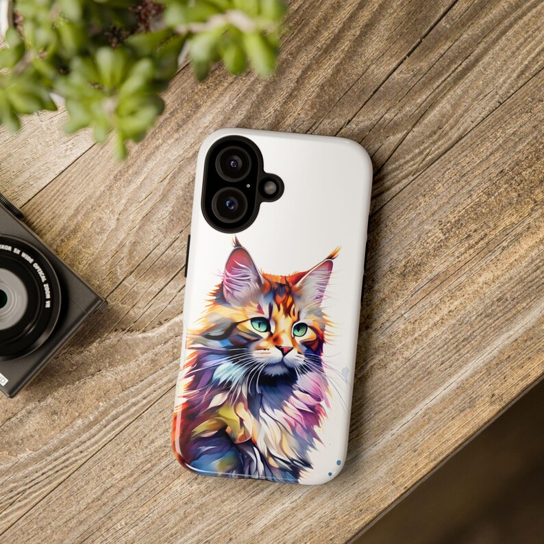 Watercolor Cat Phone Case - Cute Watercolour Pet Animal Cover for iPhone 17 Air 16 Pro Max 15 14 13, Samsung S25 Ultra S24 S23, Pixel 9 Pro image 8