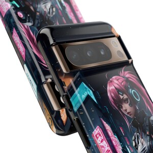 Etui na telefon z motywem anime Cyberpunk – japońska dziewczyna w mandze na iPhone'a 17 Air 16 Pro Max 15 14 13 12 11, Samsunga S25 Ultra S24 S23, Pixela 9 Pro 8 zdjęcie 6