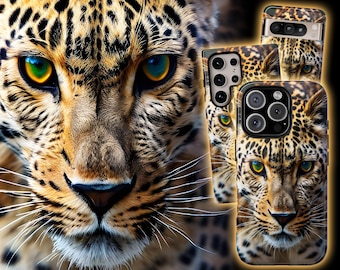Leopard Phone Case - Cat Pattern Print Cover for iPhone 17 Air 16 Pro Max 15 14 13 12 11, Samsung S25 Ultra S24 S23 S22 S21, Pixel 9 Pro 8 7
