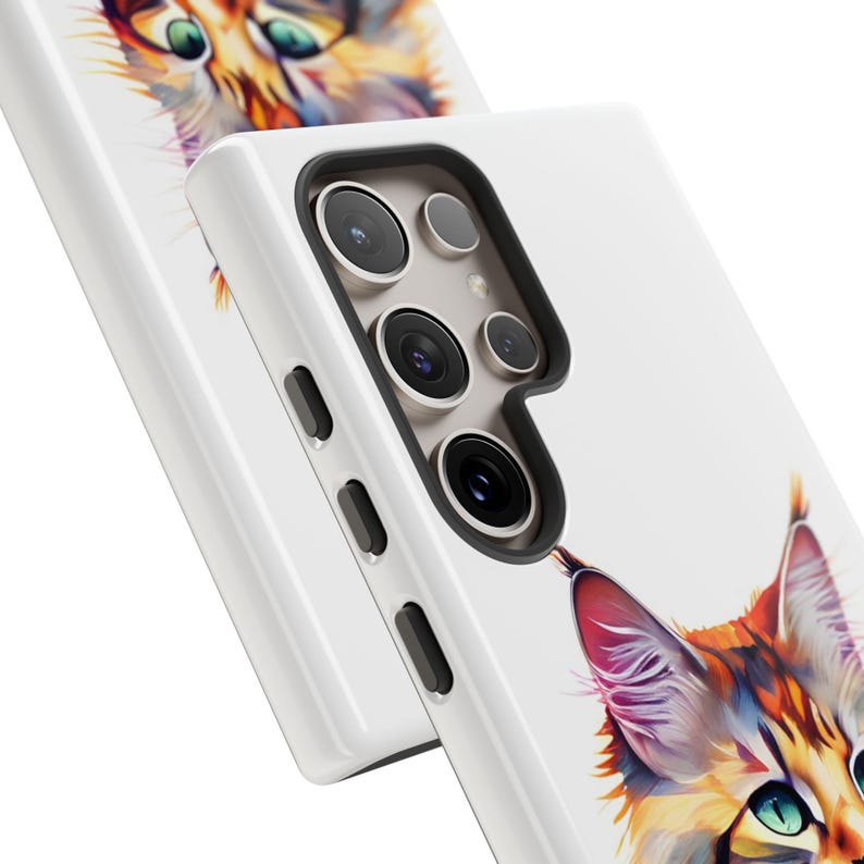 Watercolor Cat Phone Case - Cute Watercolour Pet Animal Cover for iPhone 17 Air 16 Pro Max 15 14 13, Samsung S25 Ultra S24 S23, Pixel 9 Pro image 7