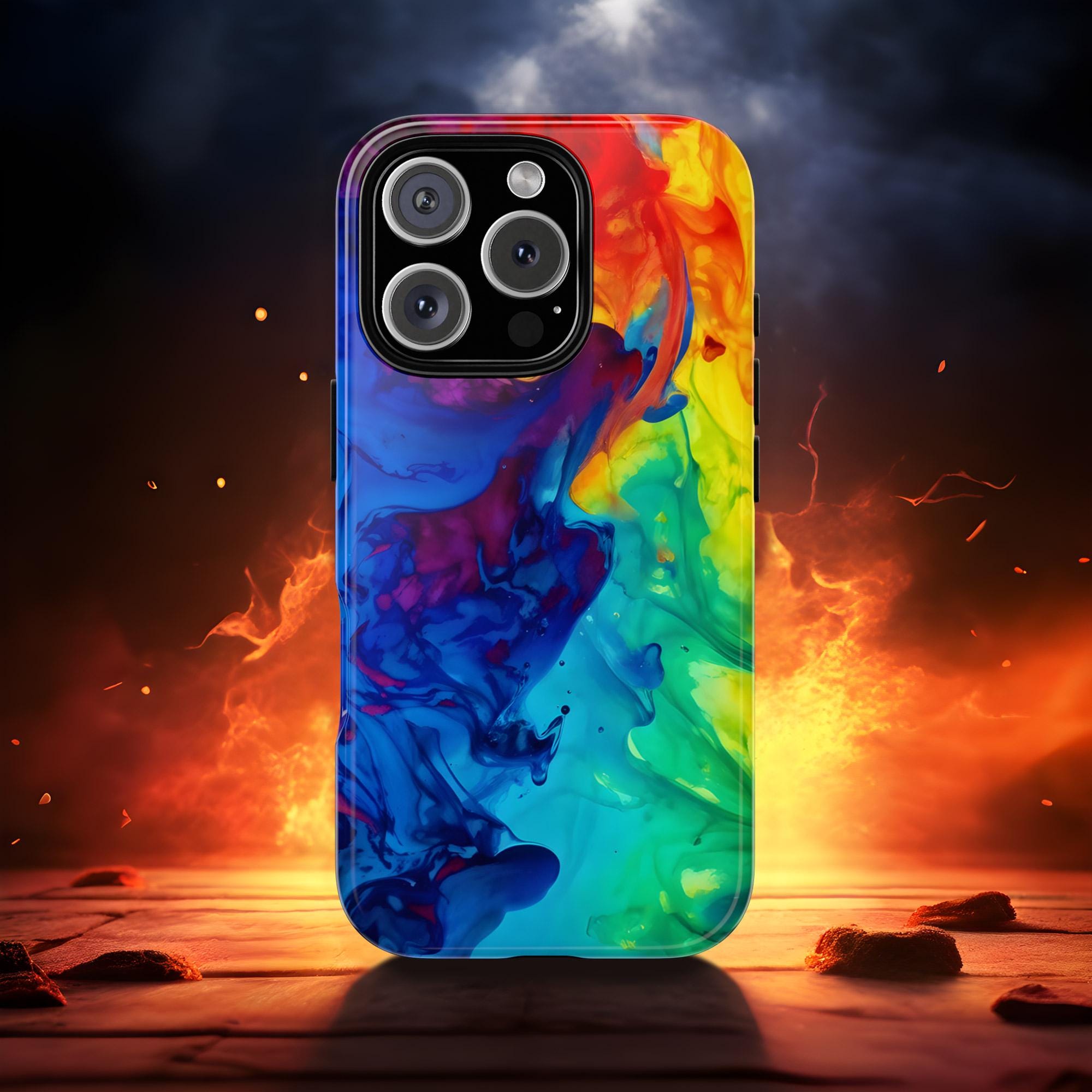 Rainbow iPhone Case, Liquid iPhone 16 Pro Case, Rainbow iPhone 15 Pro Case, Rainbow iPhone 16 Pro Case, Tough Colorful iPhone 14 Pro Case