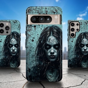 Horror Handyhülle, Horror Girl iPhone 16 Pro Hülle, Horror S25 Ultra Case, Evil Pixel 9 Pro Case, Dämonentöter Handyhülle, Horror S24 Hülle
