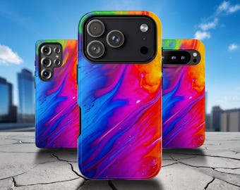 Summer Rainbow Phone Case - Bright Colourful Vibrant Cover for iPhone 17 Air 16 Pro Max 15 14 13 12, Samsung S25 Ultra S24 S23 S22, Pixel 9